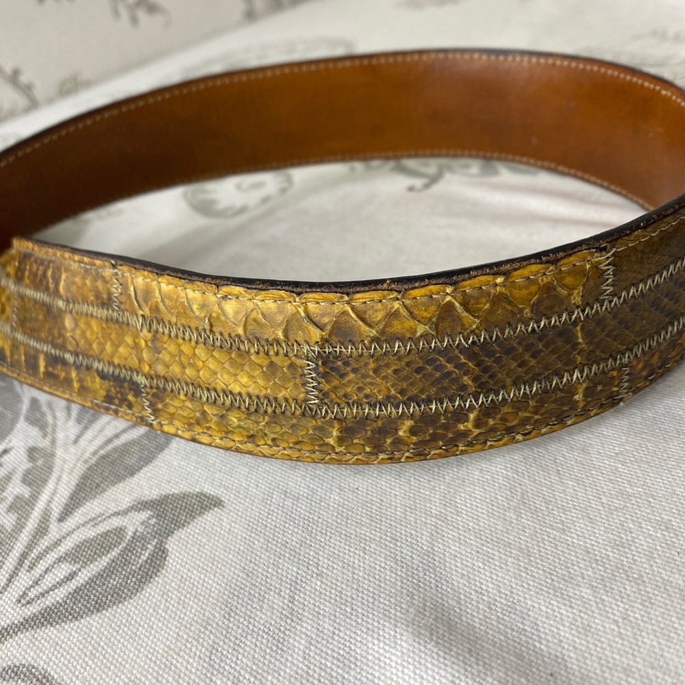 Vintage Python 70s Patchwork Belt Hippie Boho Sty… - image 5